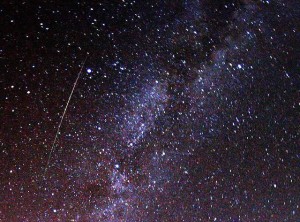 Perseid Meteor and Milky Way (Wikimedia)